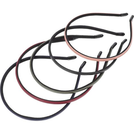 Bandeaux en Cuir Fins et Décoration Élégante pour Femmes et Filles Lot de 5 Accessoires Cheveux Maintien Coiffure pour Maquillage et Coiffure (1/5)
