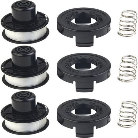 Lot de 3 bobines de fil + couvercle pour débroussailleuse - Modèles A6226, GL250, GL310, GL360 - Rechange facile et rapide.