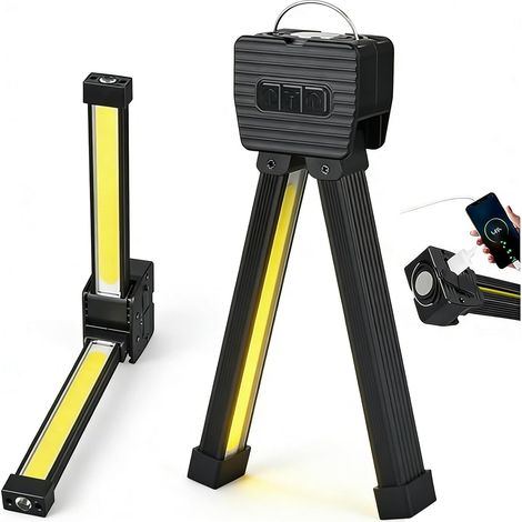 Lampe magnétique de posture, lampe de gym rechargeable par USB, 4 modes d'éclairage, étanche et variateur, idéale pour la salle de sport et le camping. (1/5)