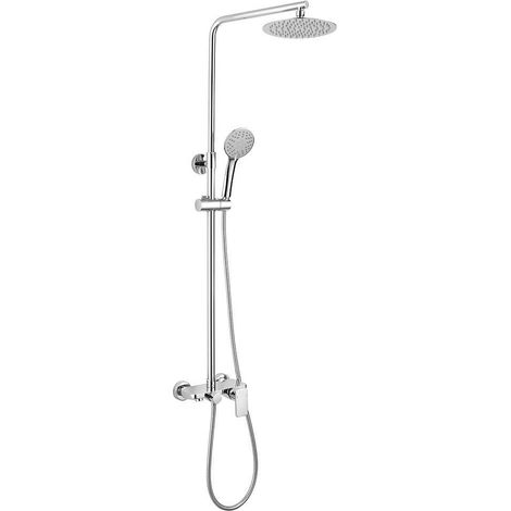 Kibath Columna Ducha monomando DUA redonda de 79-125 cm acabado CROMO brillo fabricado en latón (1/5)