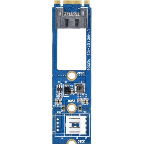 Carte adaptatrice de conversion horizontale M.2 vers SATA NGFF SATA vers SATA 7 broches + câble d'alimentation 4 broches (1/5)