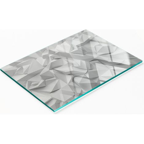 Tablero decorativo multifuncional para cocina, fabricado en vidrio templado 3D, 80x52 cm.