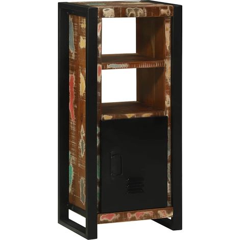 Armoire de salle de bain avec porte Marron Bois Recyclé Solide (1/5)