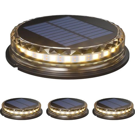 Stück Solar-Bodenleuchten mit warmweißem LED-Licht, IP68 wasserdicht, für den Außenbereich