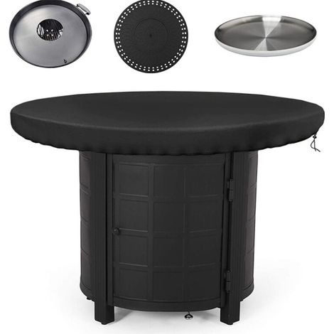 [NIEMALS VERWENDET] Runde Feuerschalenabdeckung, Schutzhülle für Feuerplatten, wasserdicht und staubdicht, 420D Oxford-Gewebe, UV-beständig, Grillschutzabdeckung (80 cm)