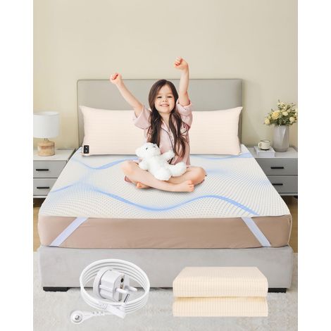 Drap de Mise à la Terre 200x200cm Tapis de Mise à la Terre Drap Plat 2 Personnes conducteur avec câble de Terre UE 10% Fibre d'argent (1/5)