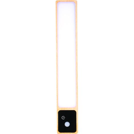 suspensions d'éclairage intérieur-Lampe LED à détecteur de mouvement avec diffuseur en bois de camphre pour placard, cabinet ou comptoir – 1 unité, lumière blanche ajustable et fixation magnétique (1/3)