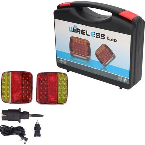 Kit de feux de remorque carrés sans fil étanches IP65 – Couleurs rouge et jaune – Installation magnétique rapide – Tension DC5V (1/5)