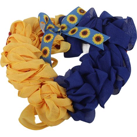 Couronne de Porte Tournesol Ukraine Décoration Maison Campagne Printemps Fête Porche Décor Ukrainien (1/5)