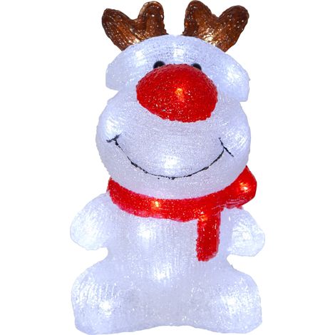 Star LED-Acrylfigur 'Crystalo', Hirsch, weiß/rot,