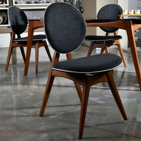 Silla Central, 2 Sillas, Acolchada, Soporta 150 kg, Nogal Marrón (1/5)
