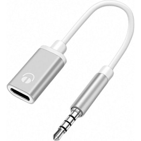 Câble adaptateur audio 3,5 mm pour casque vers téléphone portable, argent