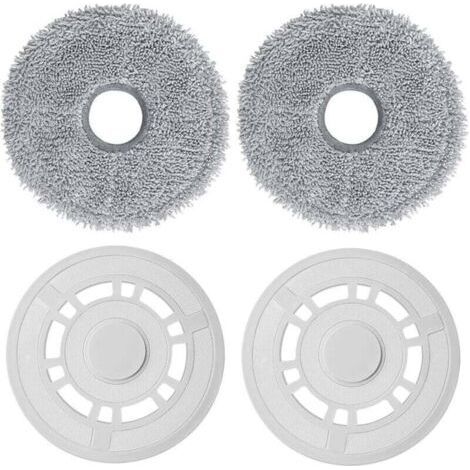 Fundas de repuesto para fregona con soporte, compatibles con las aspiradoras robot Xiaomi X20+, Dreame L10S Pro Gen 2 / L10 Ultra / L10S Pro / L10S Ultra / L10 Prime / X20 Pro (Blanco) - Karteo (1/4)