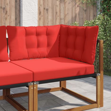 Cojín para sofá de exterior 3 pcs Rojo Poliéster