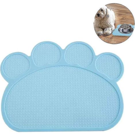 Tapis pour gamelle pour chien en silicone antidérapant en forme de patte, lavable (1/5)