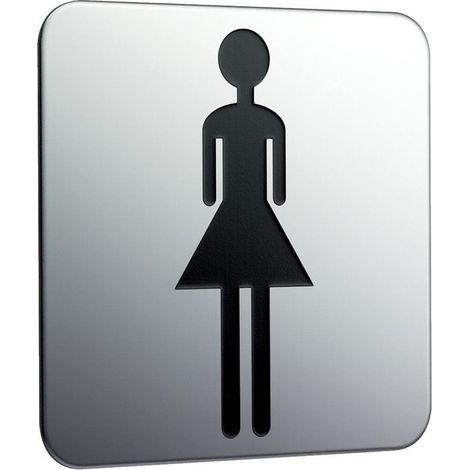 Placa de puerta para pegar, Ladies cromo EMCO