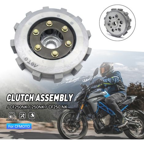 Applicable to the standard CF250NK and 250NK clutch drum assembly, clutch disc, metal clutch drum.