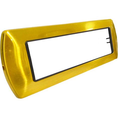 Placchetta per interruttore in metallo a 7 posti oro satinato cassetta 507 compatibile con living international supporto cover (1/2)