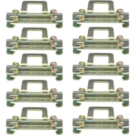 10 attaches métalliques pour rail DIN 35 mm - Lot de fixations robustes (1/5)
