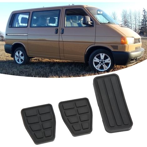 Kit 3 pédales embrayage frein accélérateur caoutchouc noir flexible anti-usure pour VW T4 1990-2003