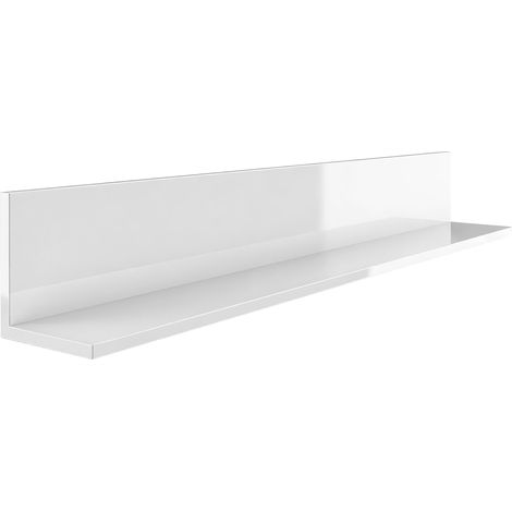 Mensola da Muro 127x12x18 cm Spessore 1,5 cm in Legno in Finitura Lucida Bianco (1/5)