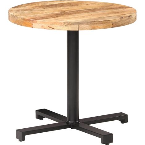 Tavolino da Bistrot Rotondo Ø80x75 cm in Legno di Mango Grezzo vidaXL (1/5)