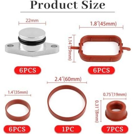 Kit de suppression du collecteur d'admission 6 x 33 mm M57 M57N M57TU M57TUD20 11612245439 pour E39 E60 E61 E46 E38 E53, joints d'admission M457 (6x33)