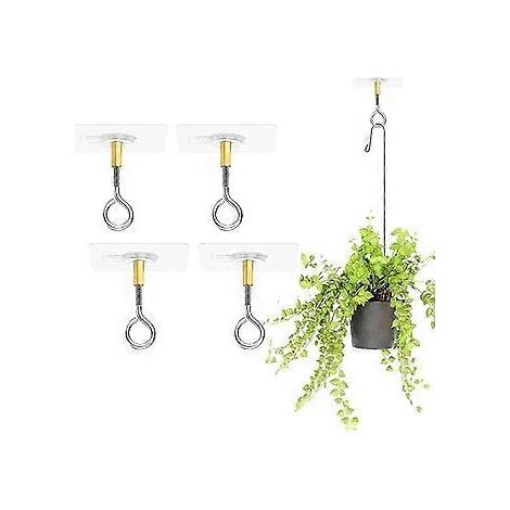 Crochets de plafond autocollants transparents, sans perçage, pour suspendre les plantes (1/5)