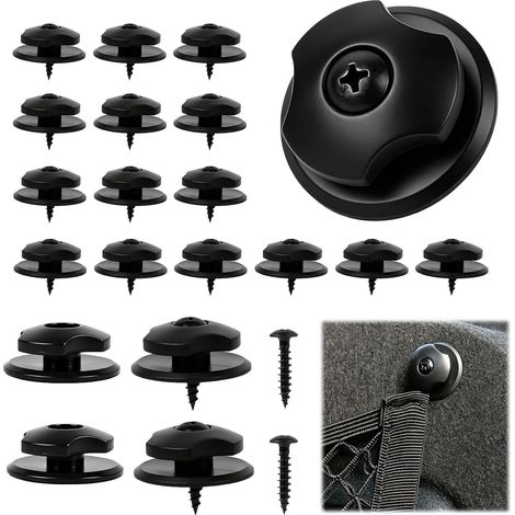 20 Goujons Ronds de Fixation, Plastique Dur UV-Résistant, Boutons de Bâche pour Filets de Remorque, Cordes en Caoutchouc, Sécurisation de Charges sur Remorques en Bois (1/5)