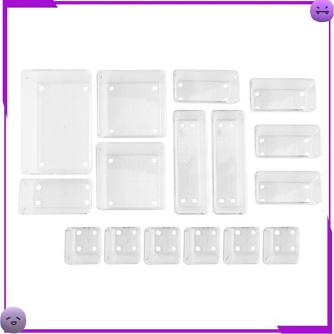 Boîte de rangement à tiroirs, 16 pièces, tampons en Silicone antidérapants, plateau de rangement, bijoux de Transparent 16 pièces (1/5)