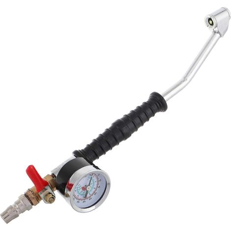 Gonfleur de pneus robuste avec embout allongé et manomètre, gonflage rapide pour pneus de camion (1/5)