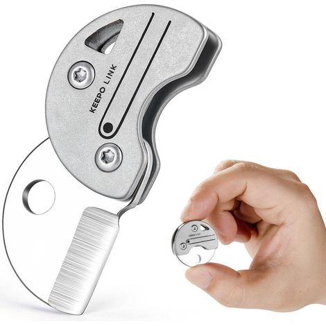 Taschenmesser Titan EDC mit Schlüsselanhänger, einhändig bedienbar, 7Cr17MoV Klinge
