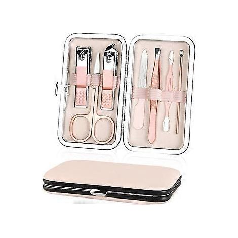 Kit de manucure et pédicure, 7 pièces, coupe-ongles professionnels en acier inoxydable