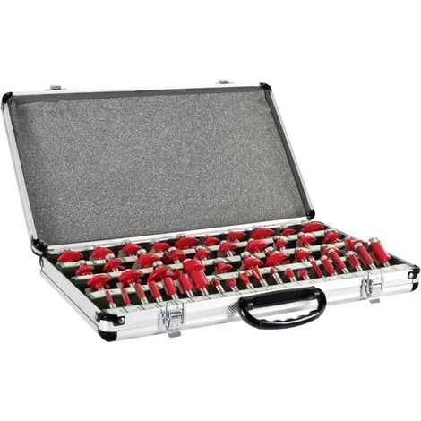 Set de 50 fraises de défonceuse queue de 8 mm pour Holzmann OFS50, fraises à bois, référence D992601 (1/2)