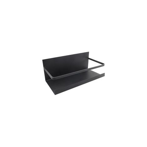 Étagère à épices magnétique pour réfrigérateur, étagère à épices à un niveau, étagère magnétique, gain de place, noire, lot de 2 (1/5)