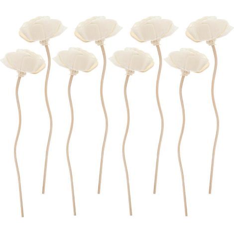 Set mit 8 Rattanstäben für Aromatherapie, Aromatherapie-Zubehör, blühendes Rattan – 22 x 4,5 cm – Weiß (1/4)
