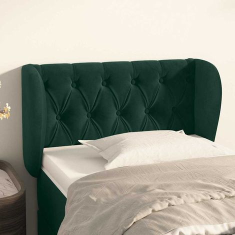 vidaXL Cabecero de terciopelo verde oscuro 83x23x78/88 cm (1/5)