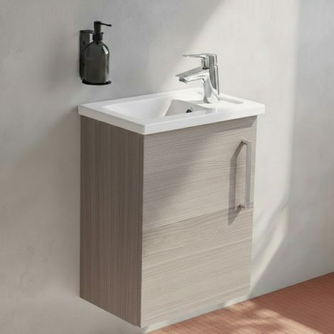Vitra Root Flat Compact Wall Hung 1-Door LH Vanity Unit with Basin 450mm Wide - Cordoba