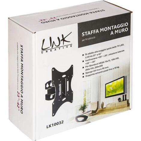Link Accessori LK10032 soporte para TV 106,7 cm (42") Negro