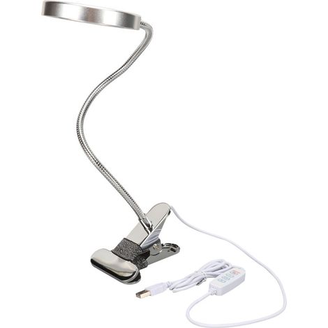 Schreibtischlampe mit Vergrößerungsfunktion und 3 Farbmodi, 500 Lumen, flexibler Schwanenhals, Augenschutz, dimmbar, Klemme, LED-Lampe