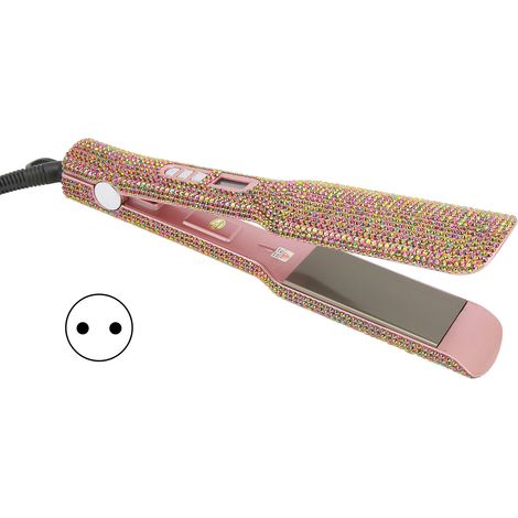 Lisseur Boucleur 2 en 1 Multiniveau Chauffage MCH Rose Doré Brillant Professionnel Pour Salon Coiffure Maison Fiche UE 220V (1/5)