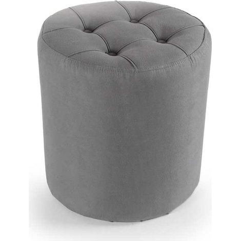Pouf in velluto grigio cm Ø40x43h (1/2)