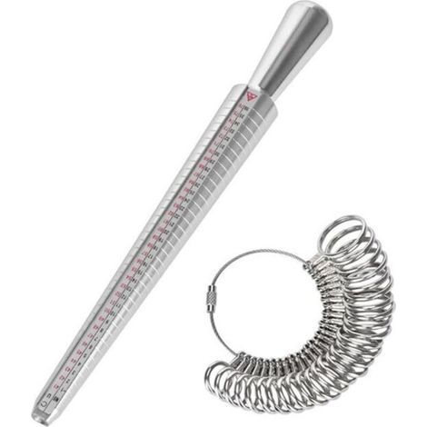 Baguier Calibreur de 41 à 76 Mesure de Taille de Doigt Jauge Anneaux Outil de Bague avec 3 Echelles de Mesure (eu, us, uk) (1/5)