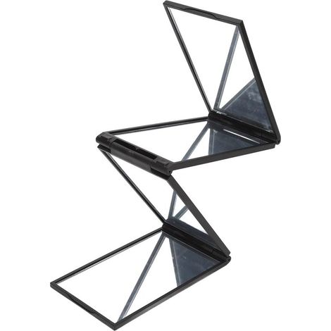 Miroir de Maquillage - Miroir de Coupe Personnelle - Miroir Rotatif 360° - Miroir Pliable Compact - Convient pour la coupe personnelle, l'application de maquillage et le rasage - 12.5×7×2.3 cm - Zwart (1/5)