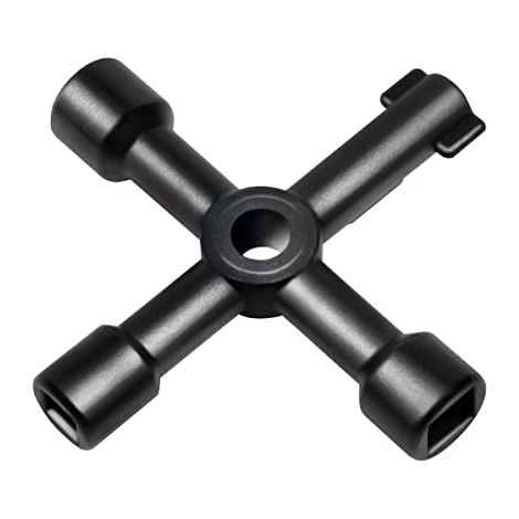 LOGILINK WZ0072 - CLÉ CRUCIFORME UNIVERSELLE POUR ARMOIRES ÉLECTRIQUES ET SYSTÈMES D'ARRÊT D'EAU AVEC CARRÉ (6, 8 MM), DOUBLE PA