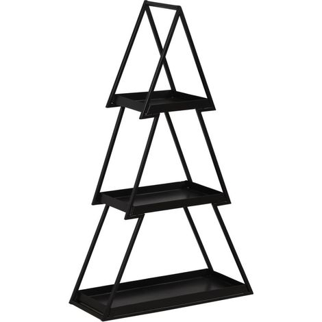 TrendLine Deko Metallregal Tannenbaum 68 x 40 x 15 cm schwarz Weihnachtsbäume (1/3)