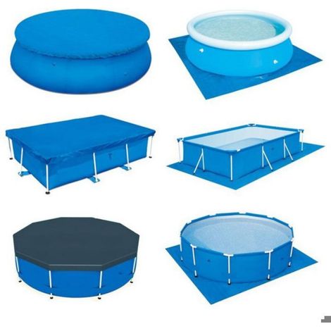 Bâche de protection ronde en polyéthylène pour piscine, imperméable et anti-poussière, diamètre 280 cm (1/5)