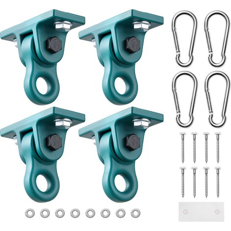 VEVOR 4x Deckenhaken mit Doppellager, 180° Schaukelhaken inkl. Schrauben & Bolzen, Max. 2268 kg Belastbare Schaukelhalterung für 65mm Montagestärke, Aufhängungshaken für Schaukel Hängesessel Boxsack (1/5)