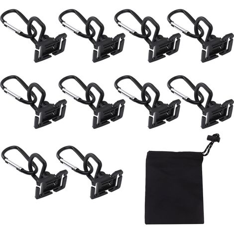 10 Stück Karabinerhaken aus PP-Aluminiumlegierung für Campinglampen, Zeltaufhängung und Wandern (1/5)