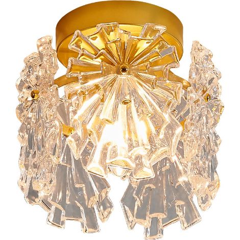 LED-Deckenleuchte, kleine elegante und moderne Kristall-Deckenleuchte, geeignet für Flure, Treppen und Wohnzimmer (Dreifarbenlampe) (1/5)